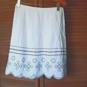 Ann Taylor LOFT white linen skirt